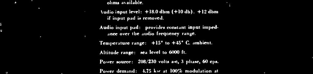 available. Audio input level: +18.0 dbm I +10 dbl.