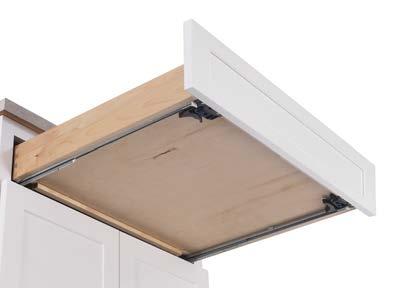 DRAWER BOX AND GUIDE IMPROVEMENTS Smoother guides and wider boxes that extend beyond the face frame make our drawers that much sturdier to better handle the welcome increase in overall volume.