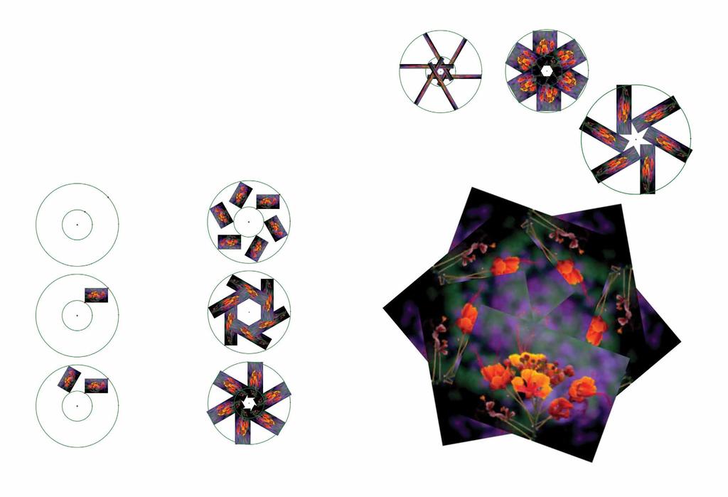 Transform Apply transformations to make a rotation-based kaleidoscope, and to explore angles, symmetry, and tessellations.