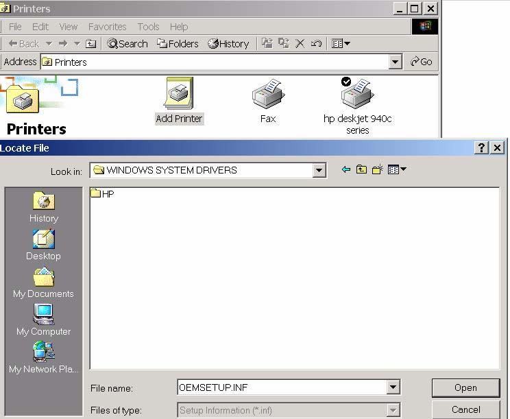 Use the AutoCAD 2002 installation CD under the /WINDOWS SYSTEMS DRIVERS for HP plotters. (As shown below).