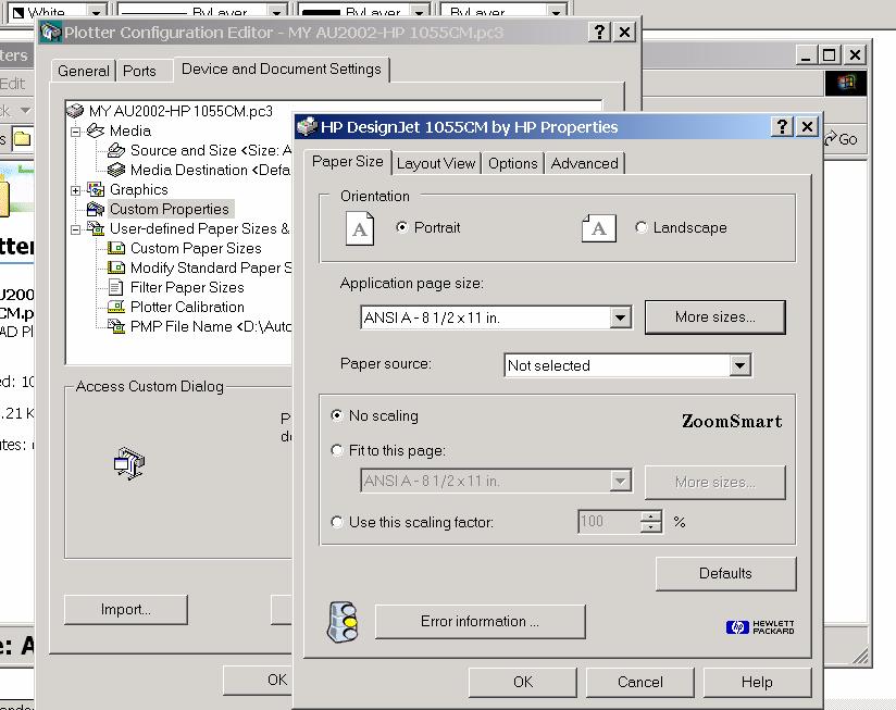 Custom Paper Sizes AutoCAD creates a PMP file for custom paper size settings.