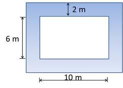 4. A rectangular flower bed measures m by m. It has a path m around it. Find the area of the path.