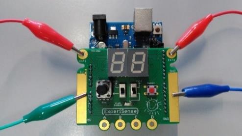 ultrasonic module via one its 4 pins, Gnd, Vcc, Trig and Echo : The