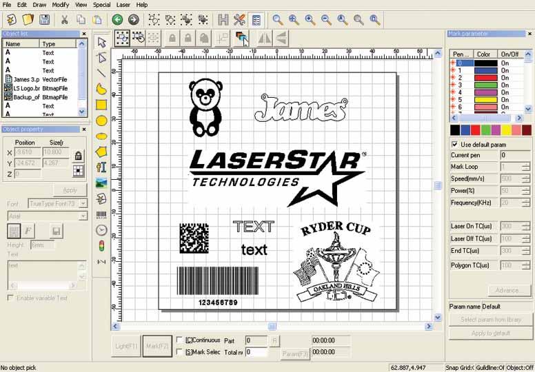 LASERSTAR CAD2 SOFTWARE A state-of-the-art laser marking system requires the right software, and CAD2 is that software.