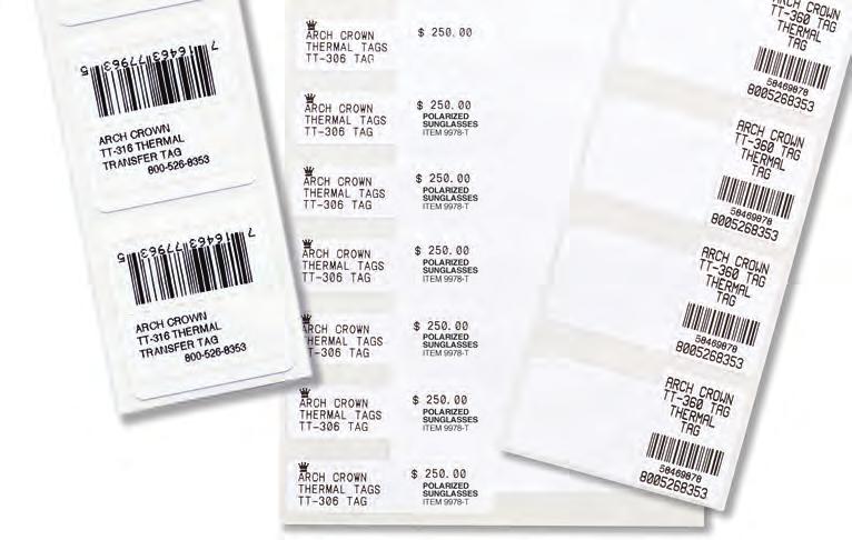 Choose from a wide selection of custom printed tags and labels (for color selection and pricing information, see pages 14 thru 17). Receive one FREE plate preparation, a $50.