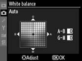 2 Fine tune white balance. Use the multi selector to finetune white balance.