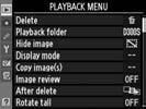 D The Playback Menu: Managing Images To display the playback menu, press G