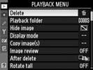 G button Option 0 Delete 221 Playback folder 245 Hide image 245 Display