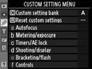 A Custom Settings: Fine-Tuning Camera Settings To display the Custom Settings menu, press G and select the A (Custom Settings menu) tab.