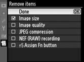 Deleting Options from My Menu 1 Select Remove items. In My Menu (O), highlight Remove items and press 2. 2 Select items.