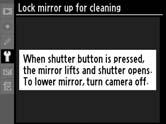 Manual Cleaning If foreign matter can not be removed from the low-pass filter using the Clean image sensor (0 358) option in the setup menu, the filter can be cleaned manually as described below.