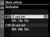 Movie Settings Adjust movie settings before recording. 1 Select Movie settings. Press the G button to display the menus. Highlight Movie settings in the shooting menu and press 2.