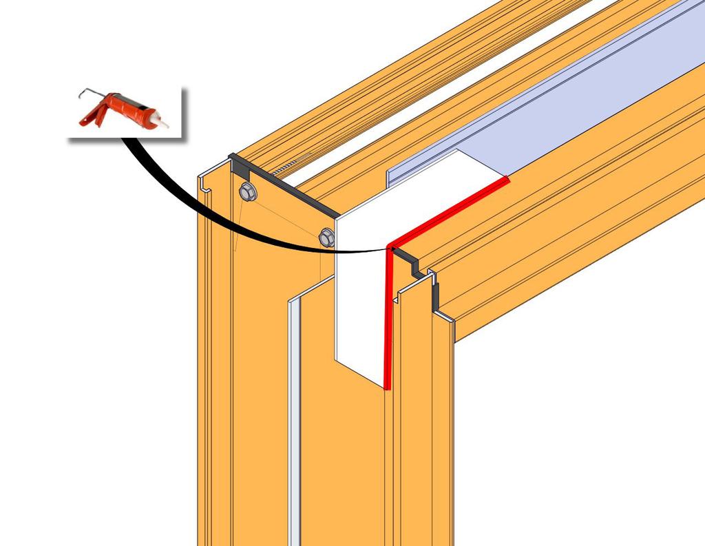 Seal around screw heads and all outside corners with sealant. (Fig. 2) 3.