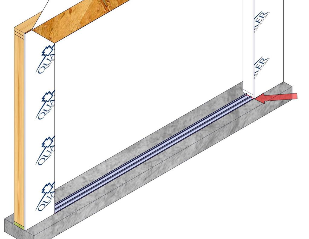 The bead will run the entire depth of the sub-sill anchor plate starting at the face of the wall. (Fig. 8) 2. Install the sub-sill anchor plate using fasteners by others.