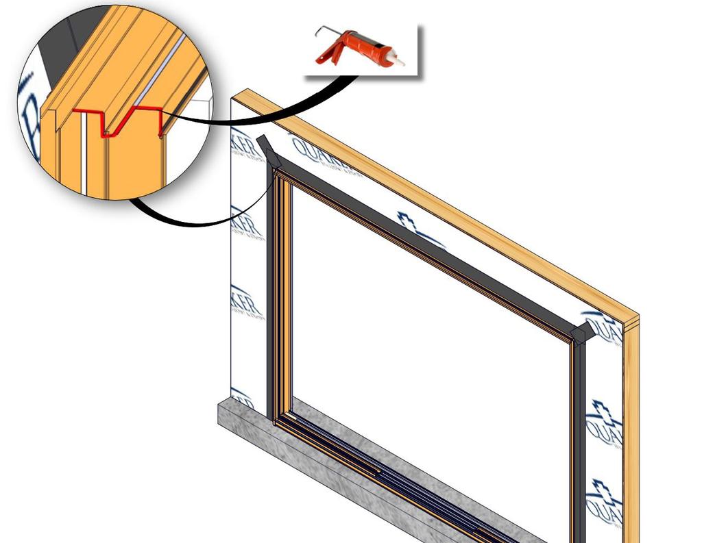 (Fig. 19) 3. Flip down upper flap of WRB so it lays flat across head flashing, then trim 1-2 above the door opening. 4.