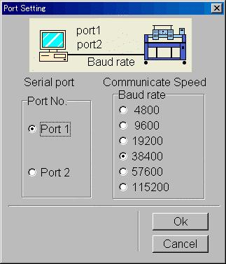 2. The port setting menu is as follows. 3. Select Port No. Match the connecting serial cable to the PC. Note: "Port No." is Serial port No. in your PC.