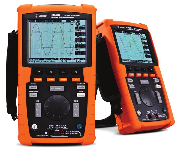 U1600 Series Handheld Digital Oscilloscopes Data Sheet Delivering more functionality and performance with a handheld digital oscilloscope Features Three-in-one solution: Dual channel oscilloscope,