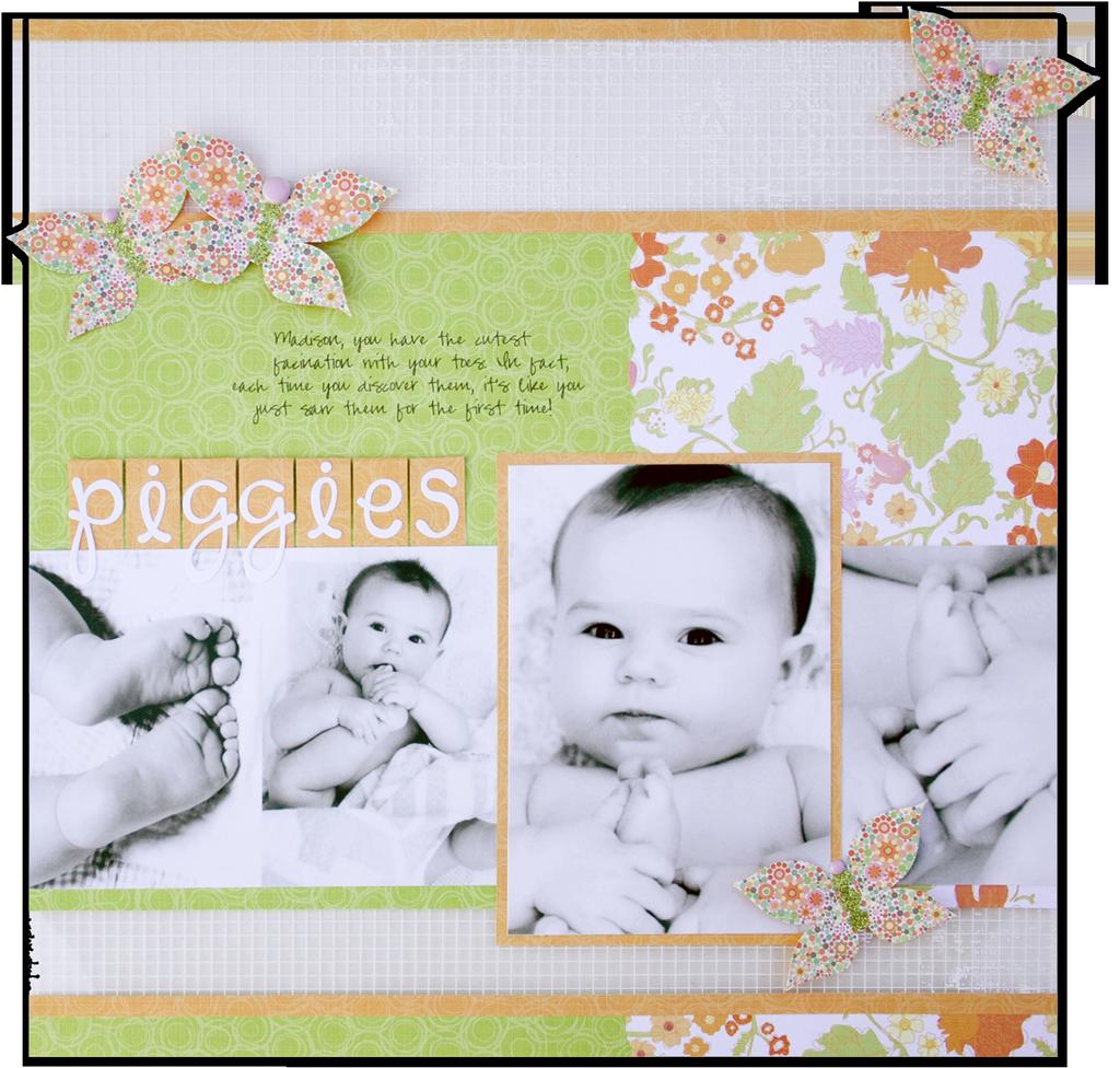 scrapbook s lay it on me sketch layouts featured products/ Chatterbox Happy Garden papers Scenic Route Loveland papers Crate Paper Sweet Branch papers BasicGrey painted brads Crate Paper brads and