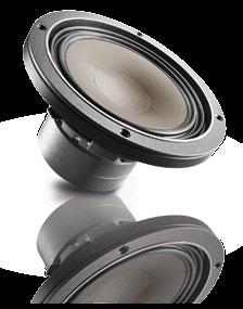 The dust cap covers the drive system and dissipates all the heat generated by the coil. An optimised cone membrane with three different radii is used in the mid-range speakers of the K Series.