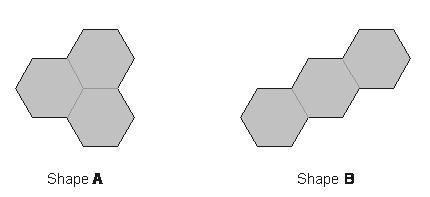 I put three hexagons together to make different shapes.