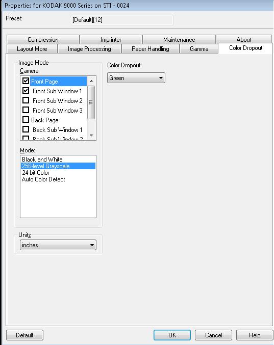 Color Dropout tab Color Dropout allows you to dropout a form's background so that only the entered data is included in the electronic image (i.e., remove the form s lines and boxes).