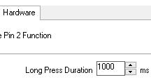 Short or Long Press Default- short press Volume down Right 1 Sets the function of