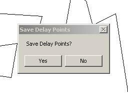 Selecting Yes saves the delay points and carries the information back the Build Cut Profile window.