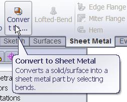 metal from the sheet metal toolbar.