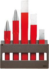 Impact tools 262A Round-headed ribbed chisels W Standard UNI 7506. orged chisel with rounded edges for improved grip. Cylindrical head for increased safety. Tip hardness 57 to 59 HRc. Tip angle 60.