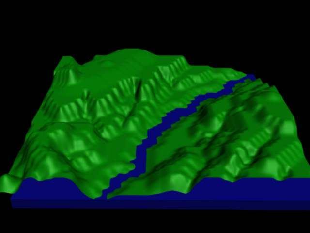 projected on the eye's retina is interpreted as differences in distance from the eye). We created a 3D model of the river Mesta.