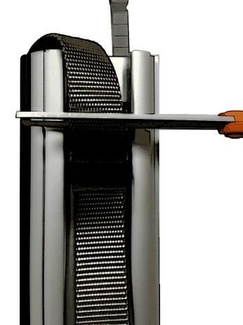 The pull strap allows the operator to move the door sections smoothly, as they pull the door