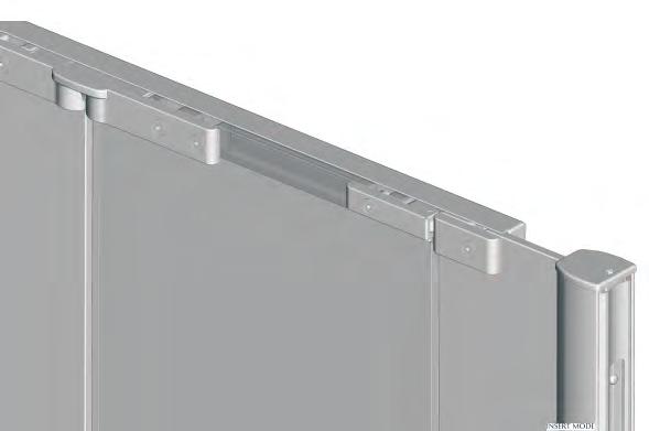 NOTE ensure the narrow edge fully engages the butterfly profile over the FULL HEIGHT before swivelling the wider edge onto the front of the wall profile or the cover may not engage correctly.