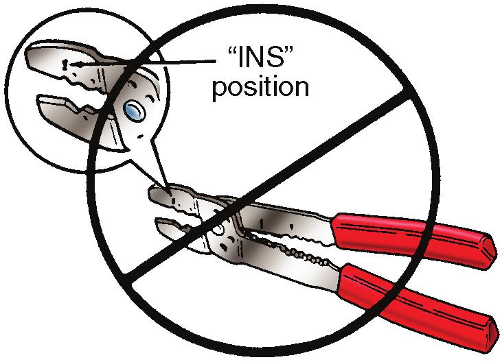 Electrical/Electronic Systems CAUTION: The crimping tool has positions marked for insulated splices that are marked INS.
