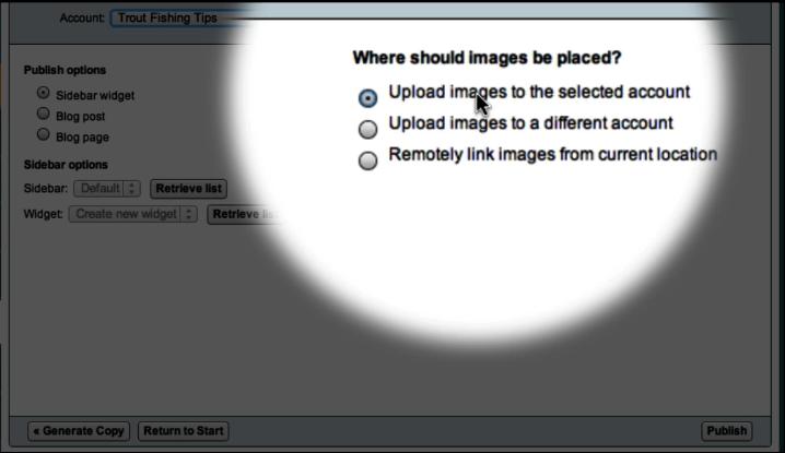 Choose Image Location Choose where to put the