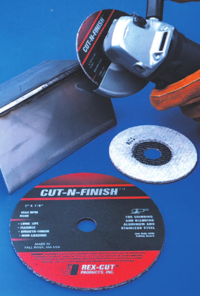 Cut-N-Finish TM Discs TYPICAL APPLICATIONS BY INDUSTRY Cotton fiber Cut-N-Finish discs combine the long life and durability of a bonded Type 27 with the flexibility and finishing capabilities of a