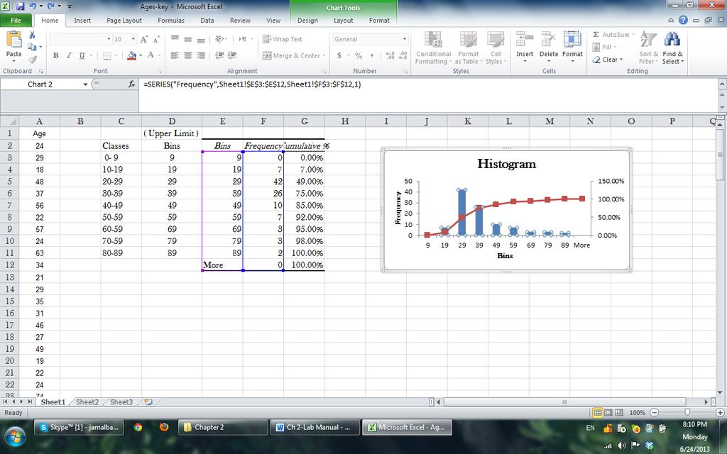 histogram from raw data by checking the box as shown below.