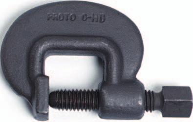 C-CLAMPS C-CLAMPS EXTRA HEAVY SERVICE STANDARD SCREW Strongest C-clamp design. Heavy-duty threaded hub provides maximum screw support. Forcing screws have a square head to be turned with a wrench.