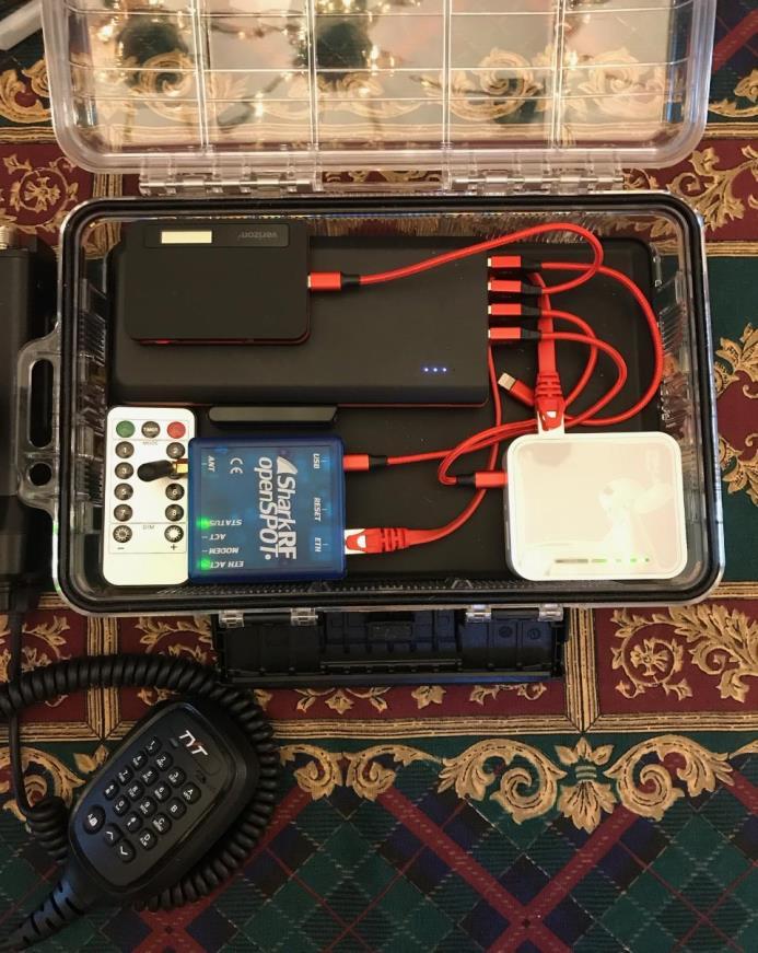 A neat set up to allow one to take their openspot anywhere they go! A sturdy plastic water proof case protects this set up. This box contains the heart of portable/mobile setup.