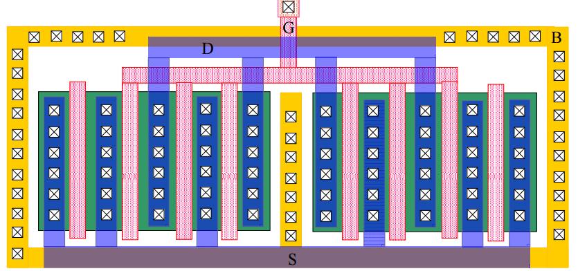 Layout Techniques of MOSFETs dummies Substrate contacts