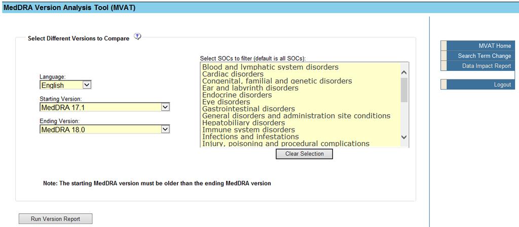 MedDRA Version Analysis Tool (MVAT) 2.