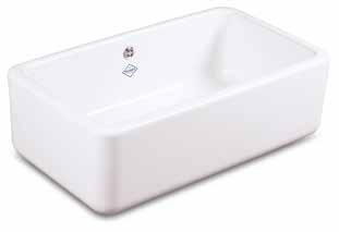 SHAKER SINGLE Features include: Large, deep single bowl sink with central 3½" waste outlet suitable for basket strainer or waste disposer.