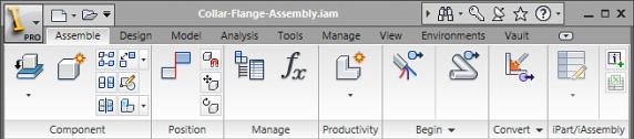 Condensed Ribbon As you become more familiar with the tools in each environment, you can condense the ribbon by choosing to display tool icons without text.