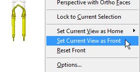 Procedure: Resetting the Current View as Front The following steps describe resetting the current view orientation to the Front view. 1.