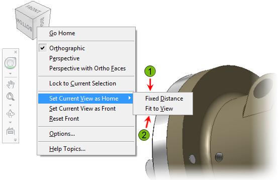 Home View Options The following options control the model display when you use the Home View tool.