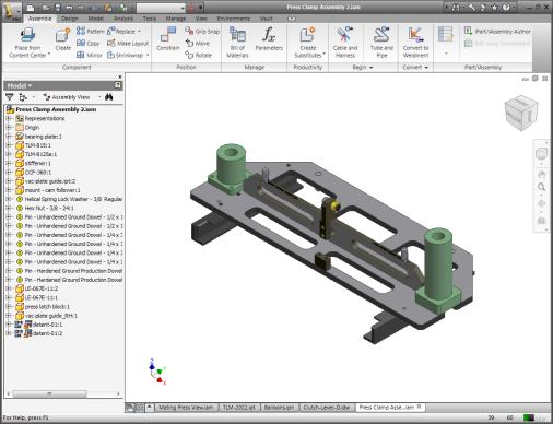 Assembly Modeling Environment In the assembly modeling environment: You build and edit 3D assembly models. The components displayed in the system are references to external parts and subassemblies.