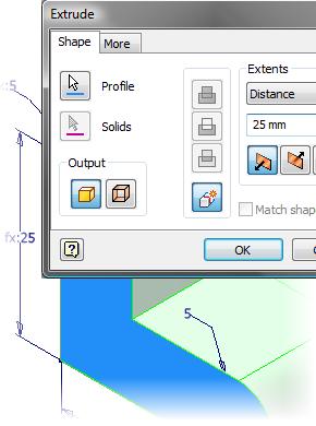 5. 3. In the browser, expand the Extrusion feature.