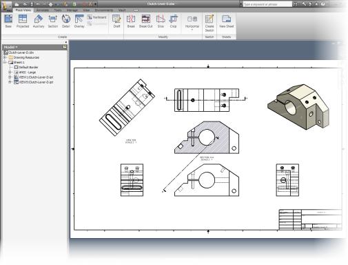 Drawing Environment In the drawing environment: You create 2D drawings of parts and assemblies. A drawing file references one or more parts, assemblies, or presentation files.