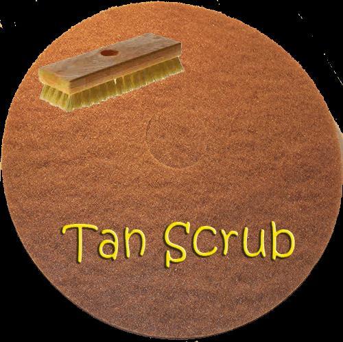 Tan Scrub Pad Tan medium scrubbing pad A mildly abrasive dry buffing pad for slow speed floor machines.