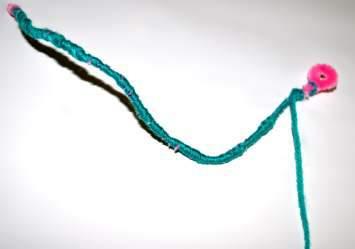 the wrapped cable in a
