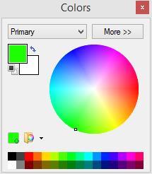 NET to draw a perfect circle. 6. Just as in the Paint exercise, we want to type text with a light color and a background that matches the solid circle. Use the arrows on the Colors window colors.